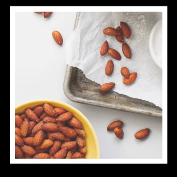 Almond ingredients on a table