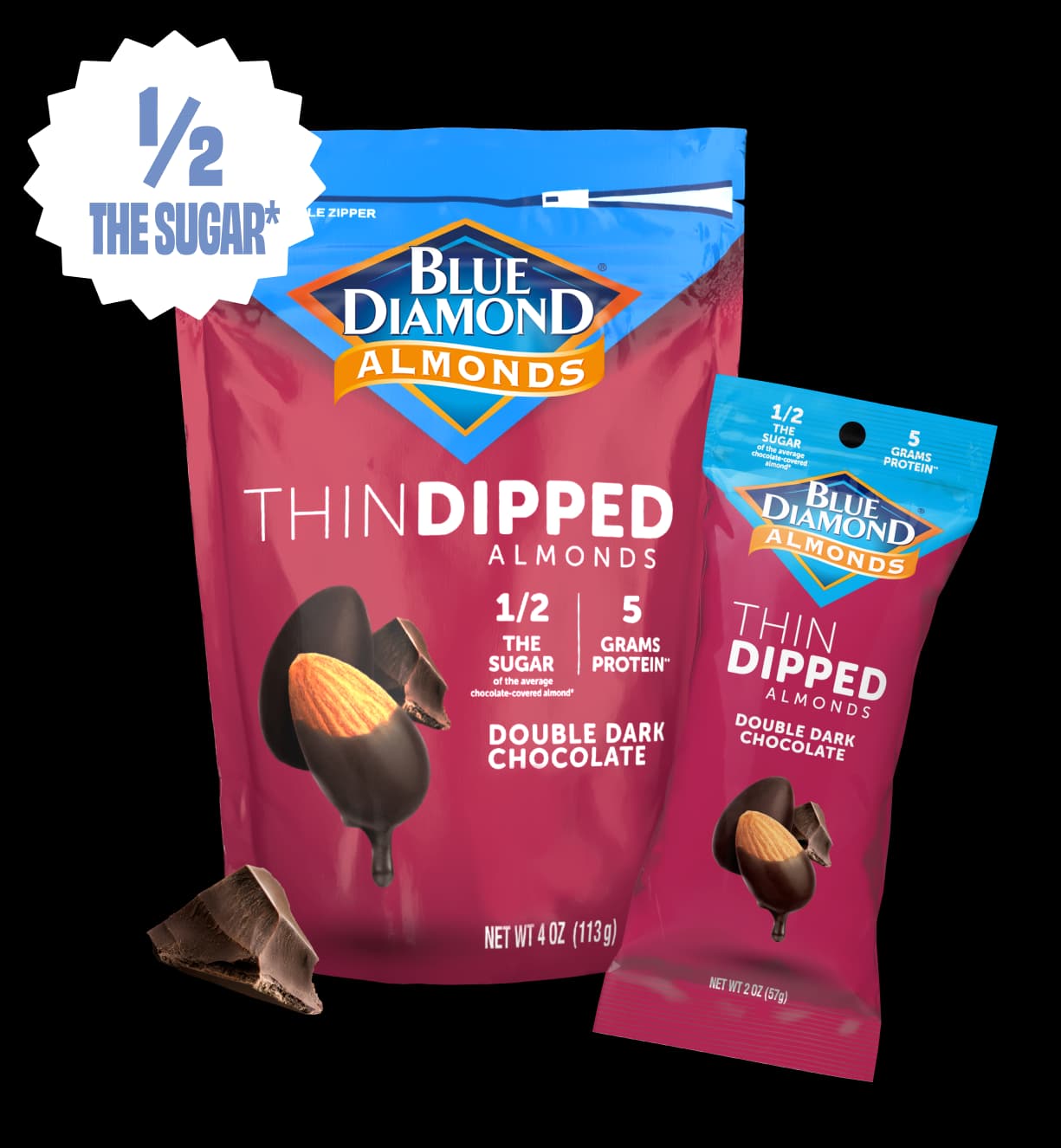 Thin Dipped Double Dark Chocolate Almonds