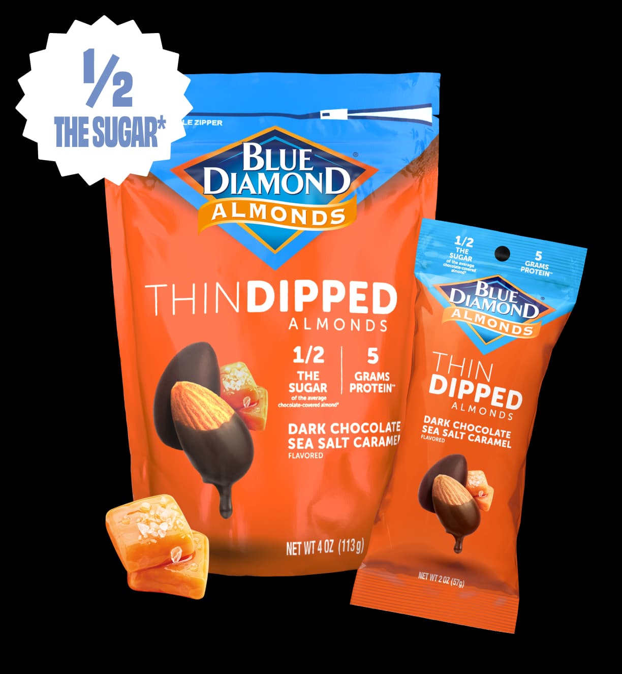 Thin Dipped Dark Chocolate Sea Salt Caramel Almonds