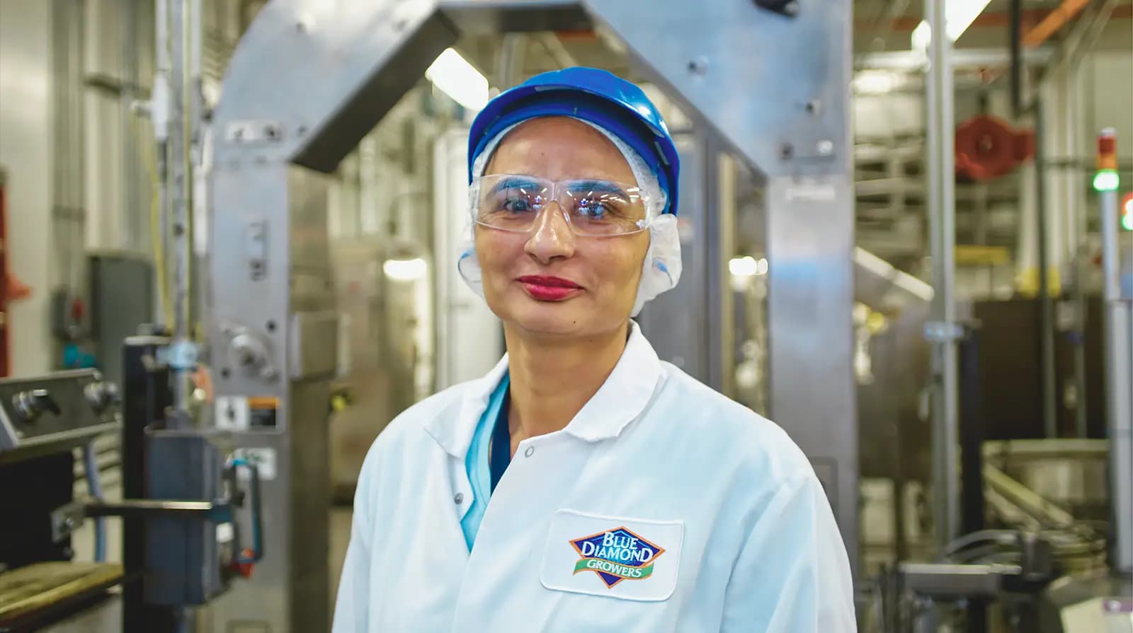 Woman in almond plant