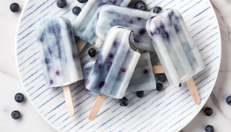 Almond Breeze Blueberry Ice Pops
