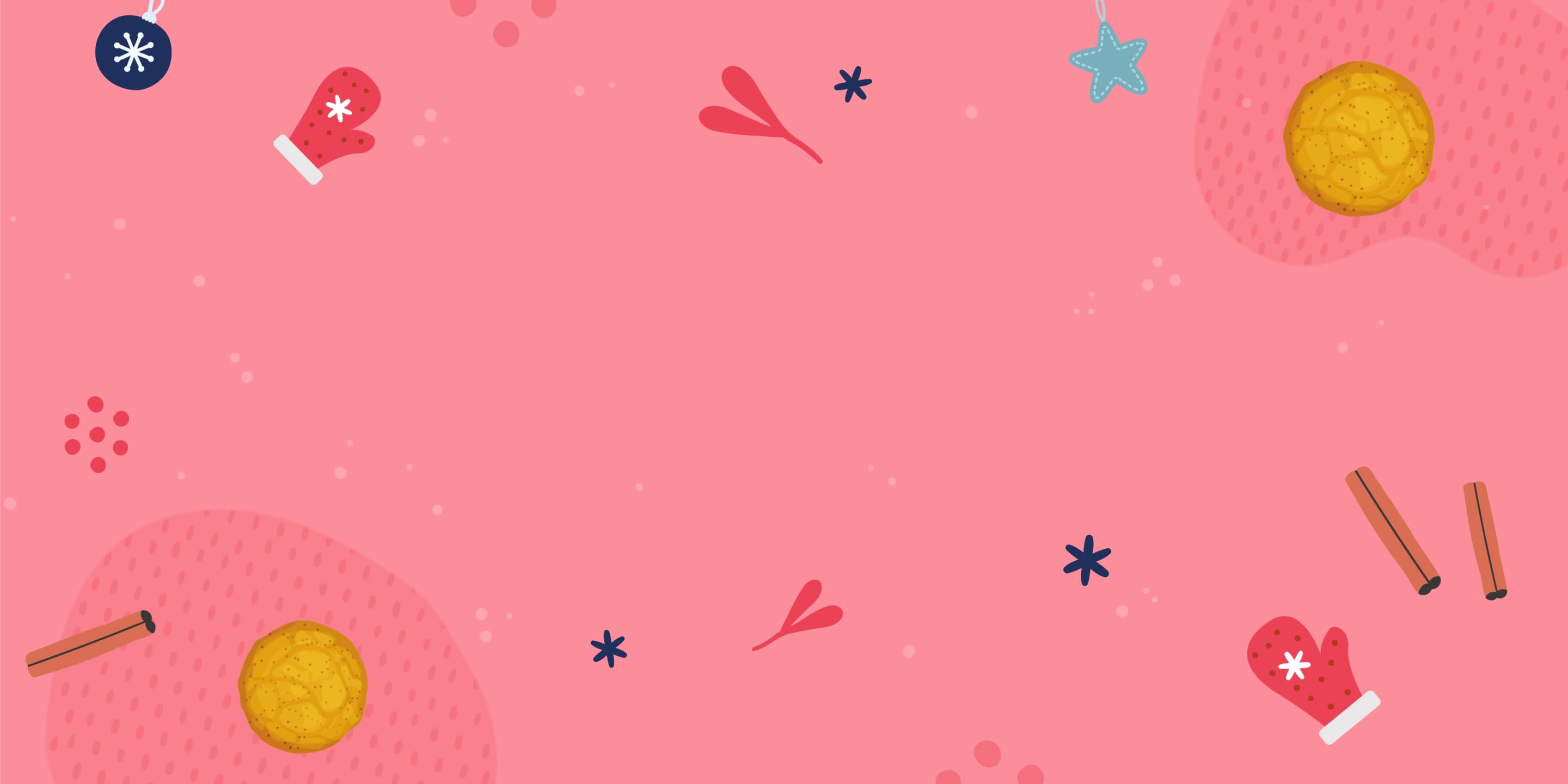 Pink background with flavor cues