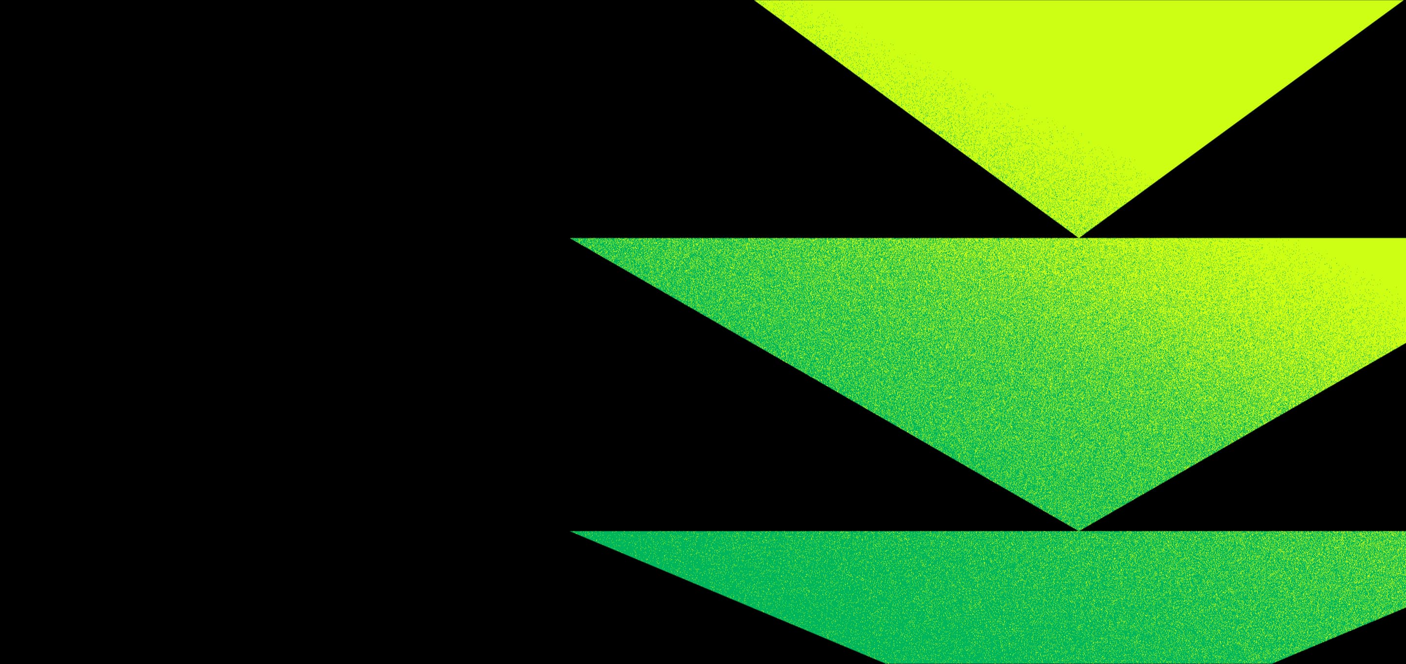 Triangular pattern filled using a gradient of colors from dark green to light green.