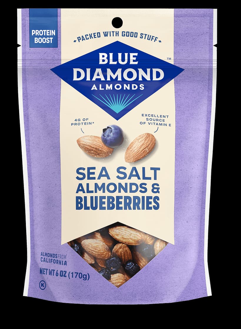 Produce Nuts Almonds and blueberries